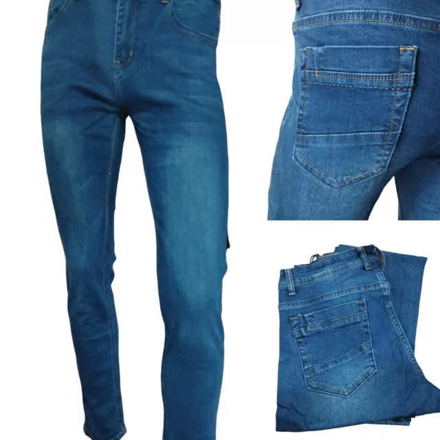 Jeans uomo pantaloni regular fit elasticizzato denim vita regolare 4 stagioni