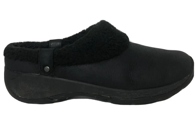 Merrell Mule Clogs Encore Ice Slide Q2 Leather Faux Fur J94912 size 8.5 Black