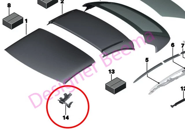For BMW E93 335i 430i M4 F83 Convertible Roof Top Hinge Cover Left