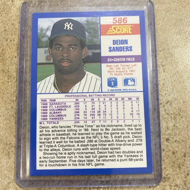 DEION SANDERS 1990 score recrue RC 586 Yankees de New York EUR 0,92