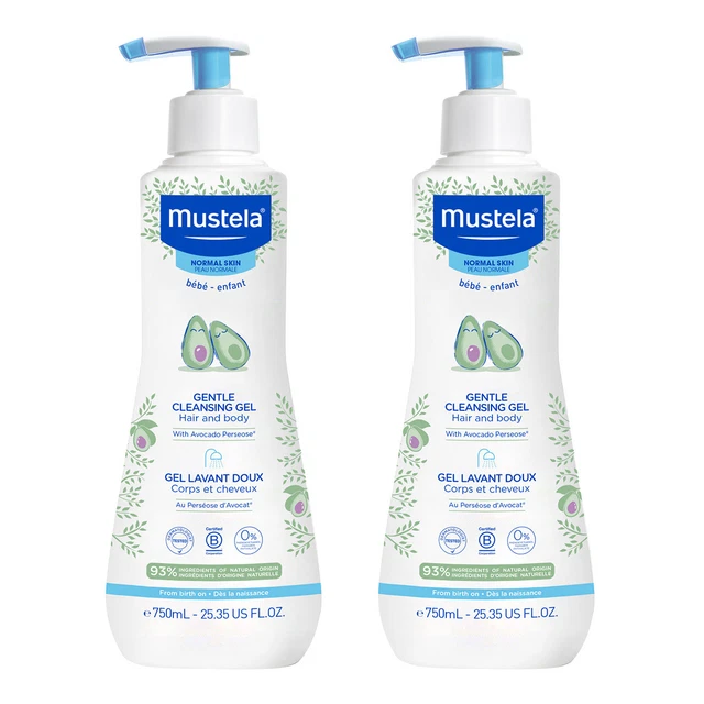 Mustela Baby Gentle Cleansing Gel - Baby Hair & Body Wash Tear-Free Formula 25.3