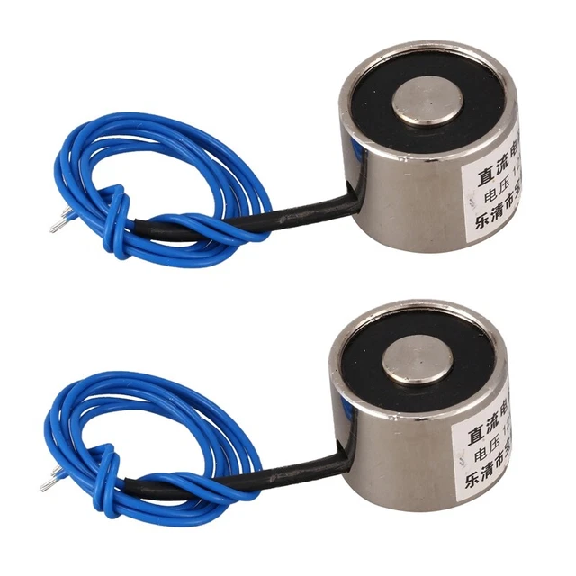 2x Slipped Electric Lifting Magnet 12VDC 2.5kg 5.5LB 20X15mm D5Z3