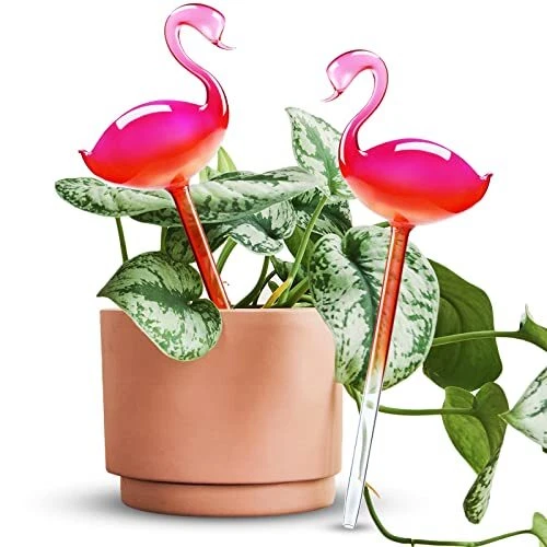 Glass Globes 2PCS Flamingo Gradient Hot Pink 10&quote; Long Han...