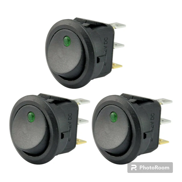 3pc Car Truck Rocker Toggle LED Switch Red Light On-off Control 12V 20A