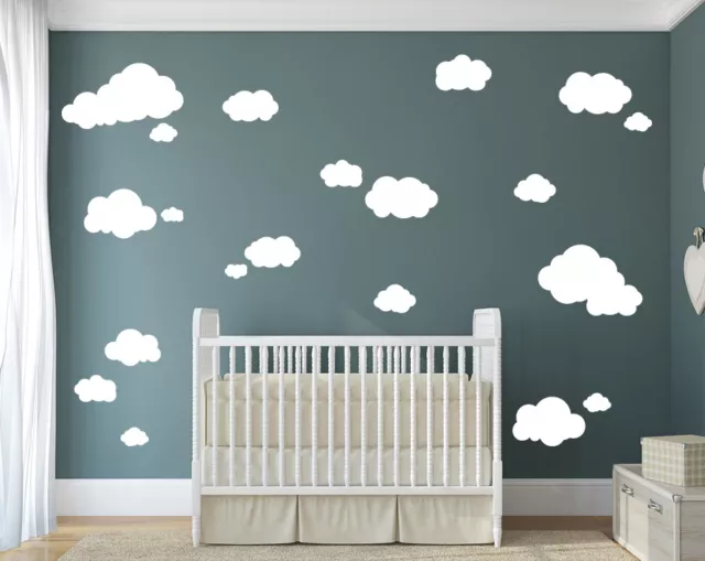 22 Wolken - Babyzimmer Kinderzimmer Baby Himmel Geburt Wandaufkleber WandTattoo