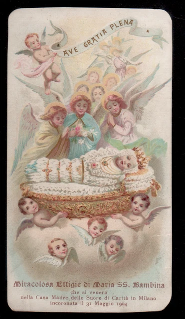 B3 ANTICO   Santino Holy Card MARIA SS. BAMBINA VENEZIA CROMO
