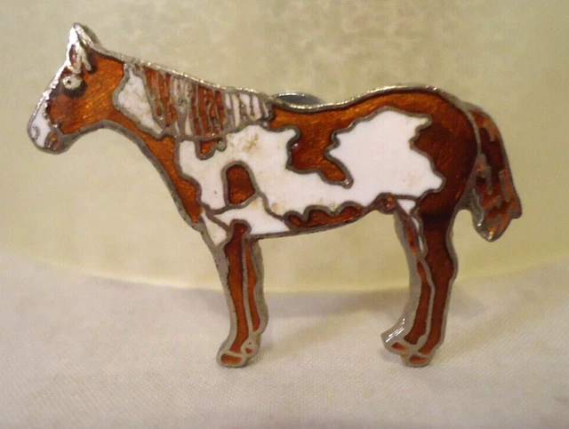 Appaloosa Brown & White Horse Enameled Pin 1 1/2" Long
