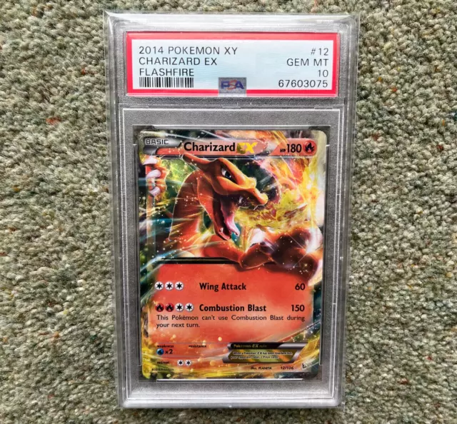 Charizard EX PSA 10 12/106 XY Flashfire 2014 Holo Pokémon Karte *SELTEN*