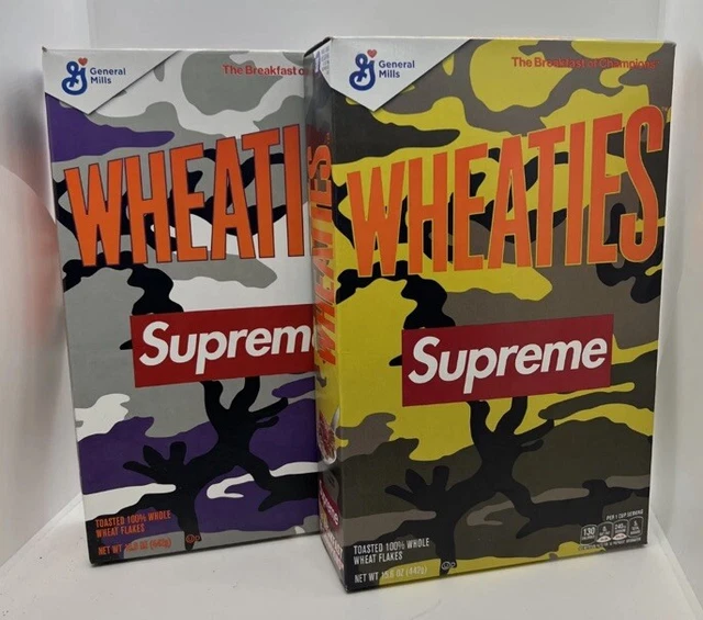 NEW SEALED Supreme Wheaties Cereal Box S/S 2021 Yellow & Purple Camo