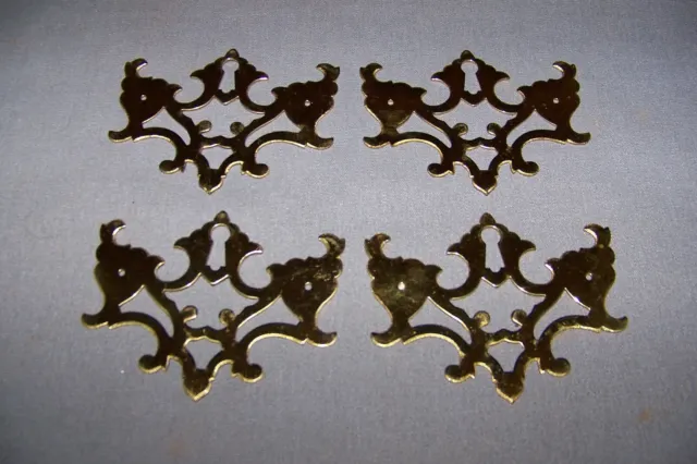 Set Of 4, Reproduction, Stamp Brass Keyhole Covers - SEE TONE DESCRIPTION