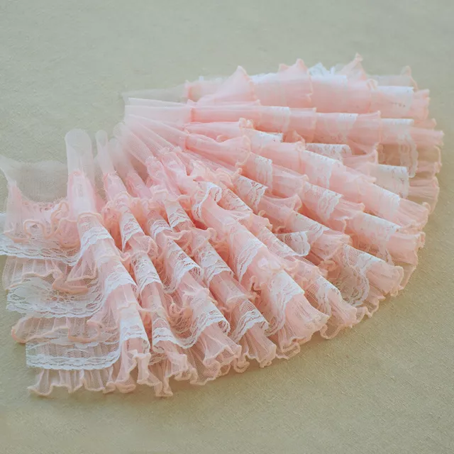 Ruffles Bordure Dentelle Superposé Pli Maille Volant Étagée Couture Bord DIY Art