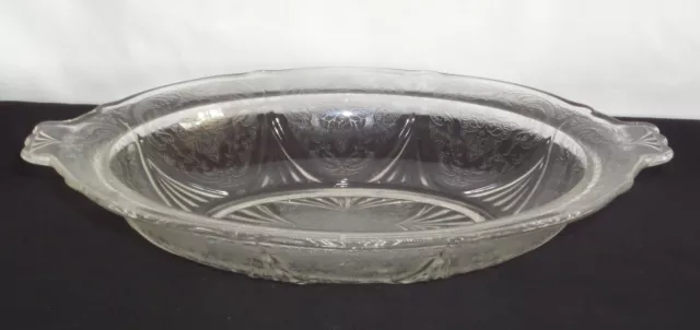 Hazel Atlas *ROYAL LACE CRYSTAL *11" OVAL BOWL*