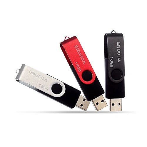 Lot de 3 Clé USB 16 Go ENUODA USB 2.0 Flash Drive Stockage Rotation Disque Mé...