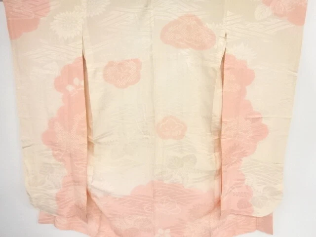 40493# Japanese Kimono / Antique Hitoe Juban For Furisode  / Shibori / Woven Pin