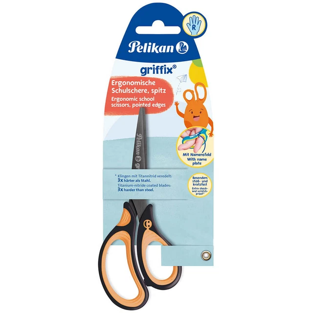 Pelikan Papierschere griffix® schwarz-orange 14,0 cm