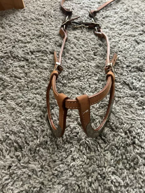 Showman 2 Ear Show Bridle Headstall- 7ft. Split Reins (With Extra Set of Reigns)
