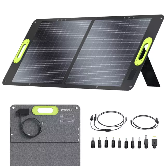 CTECHi 100W Panneau Solaire Pliable , IP67 Kit de Chargeur Solaire Portable