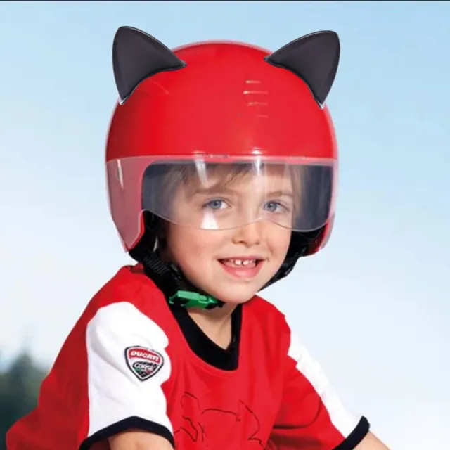 Self Adhesive Cute Cat Ears Motorcycle Helmets Decor Universal Helmets Cover X2