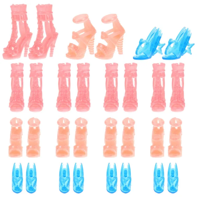 15 Pairs Doll Shoes Plastic Toddler Baby Miniature High Heels