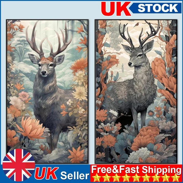 5D DIY Full Round Drill Partial AB Diamond Painting Deer Kit Home Decoration