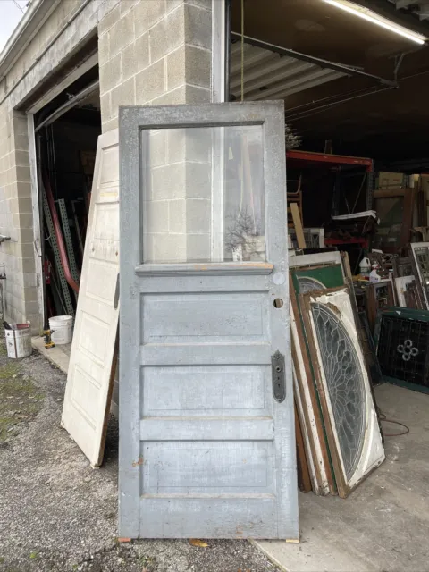MK3 antique oak Beveled Glass entrance door 35.75 x 89.5 x 1.75