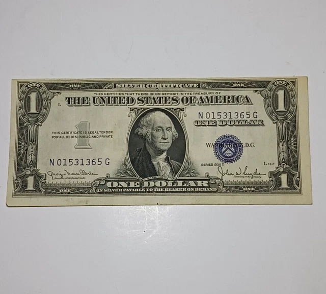 1935-D $1.00 Blue Seal Miss Cut Error North & South