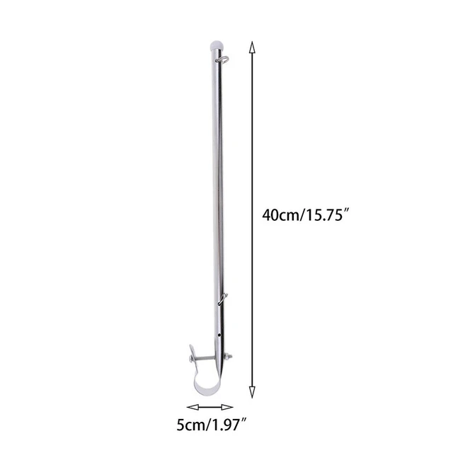 For Marine Bateau Yacht Mât 15 \ Acier Inoxydable Rail Attache Drapeau Staff