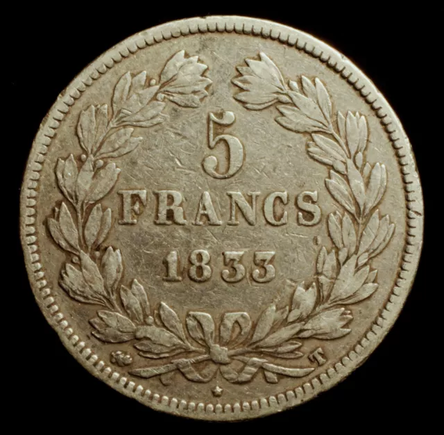 Frankreich, Louis-Philippe I., 5 Francs 1833 T Nantes 2