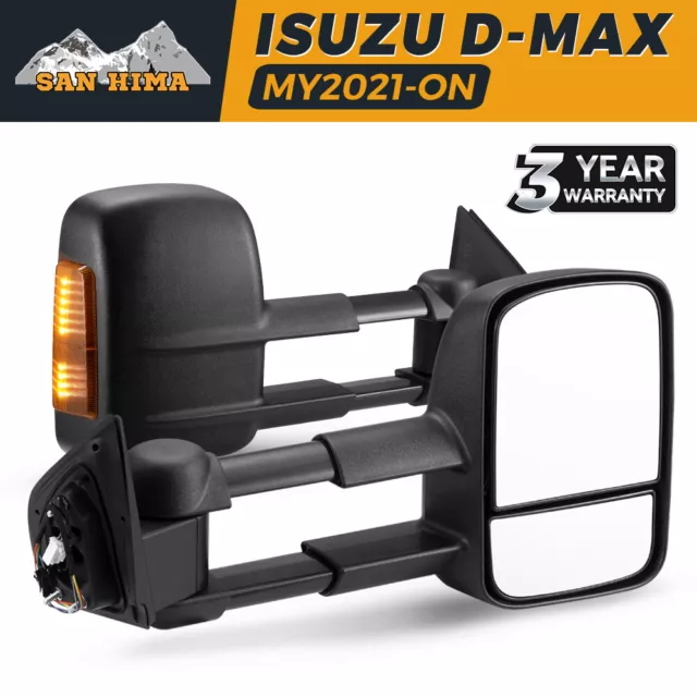 San Hima Extendable Towing Mirrors For Isuzu DMAX D-MAX 2021-Current