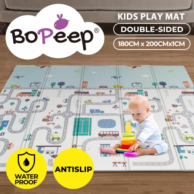 Bopeep Kids Play Mat Baby Crawling Pad Floor Foldable XPE Foam Non-slip 180x200
