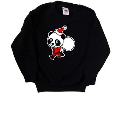 Santa Panda Christmas Funny Kids Sweatshirt