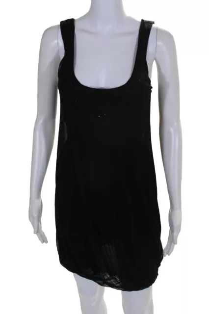 ALC Womens Sleeveless Scoop Neck Mesh Overlay Mini Dress Black Size Extra Small