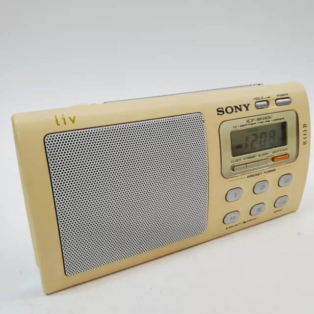 Vintage Sony ICF-M410V TV Weather AM/FM Portable Radio - Working - No Adapter