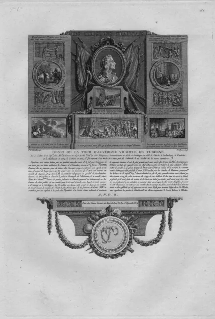 1780 - Henri de La Tour d'Auvergne Kupferstich engraving gravure portrait