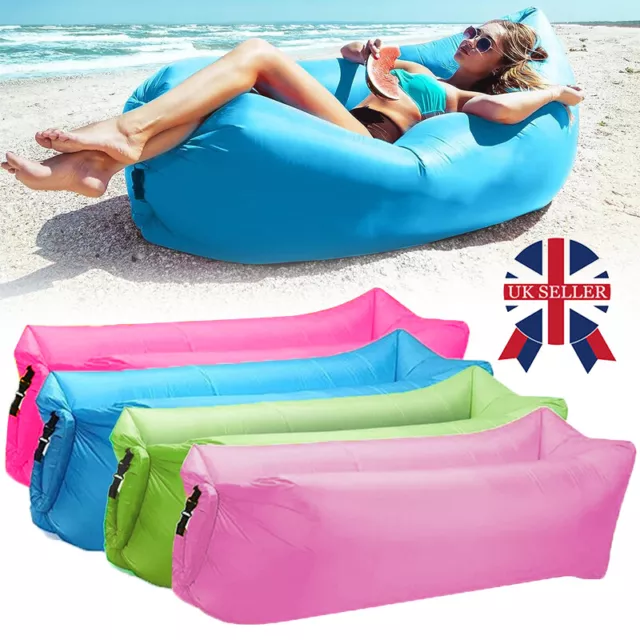 Lazy Outdoor Inflatable Sofa Air Bed Lounger Sack Hangout Camp Couch Beach Bag A