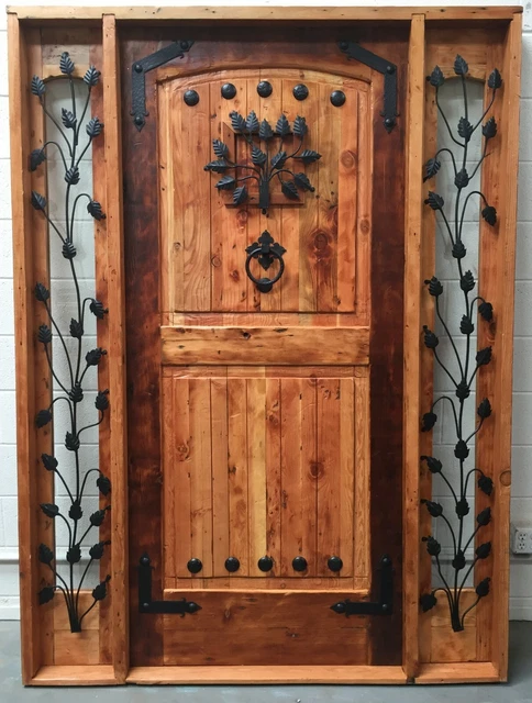 Rustic reclaimed lumber DOOR square top side lites castle winery story book Tree