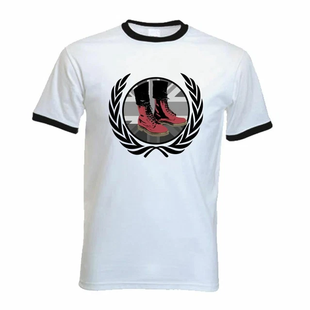 Oi Oi Skinhead Ska Street Punk Hardcore Punk T-shirt da uomo con stampa posteriore Oi Oi Skinhead Ska Street Punk Hardcore Punk T-shirt da uomo con stampa posteriore