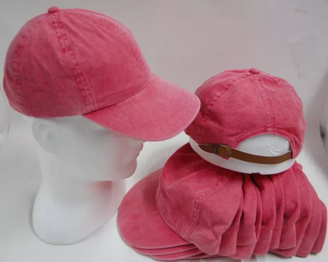 RED 6/12/24 Bulk Kids Baseball Caps Girls Boys Plain Washed Sports Sydney stock