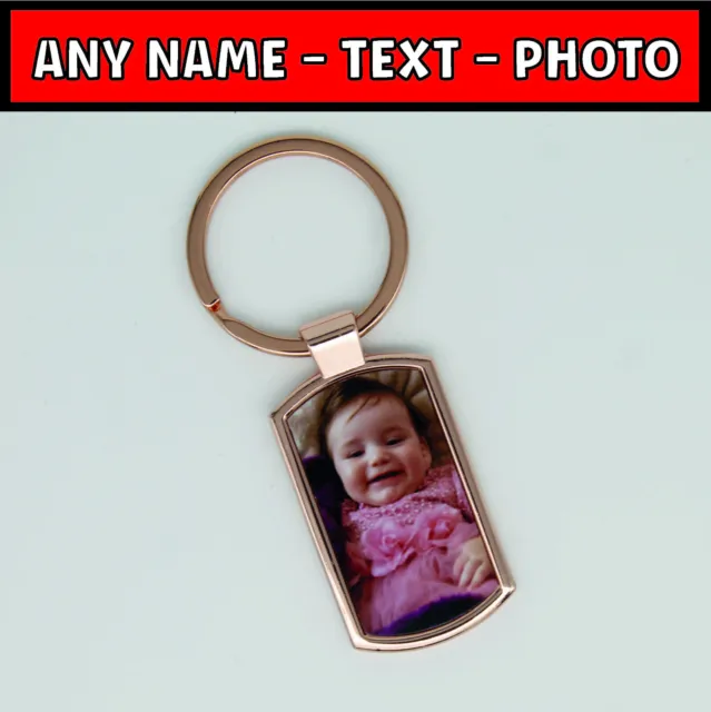Personalised keyring photo printed christmas rose gift mother`s day