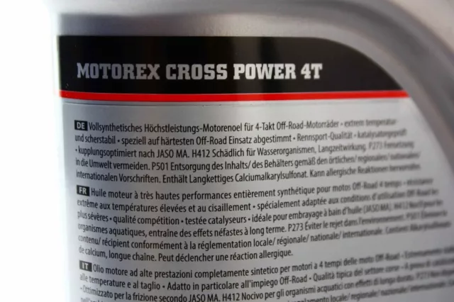 4 x Motorex Cross Power 4T 5W40 1L 4 temps huile moteur entièrement synthétique 3