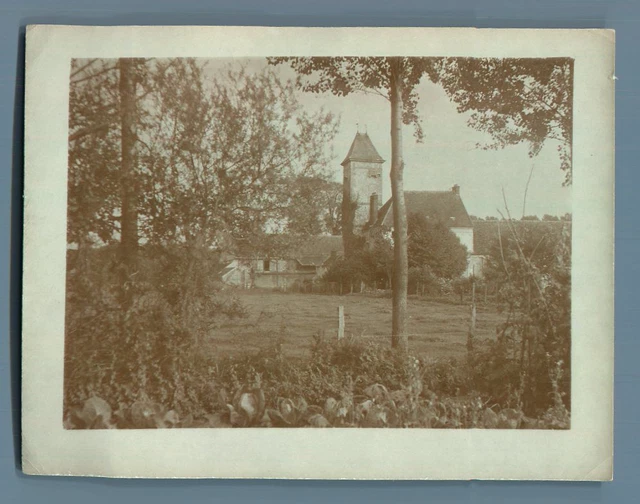 France, Nesles la Vallée Vintage Silver Print. Val d&#039;Oise Silver Drawing