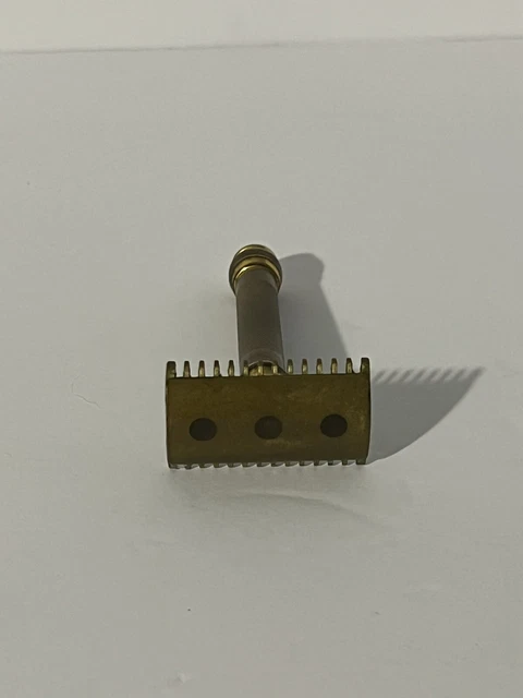 Vintage Gold 1930’s Gillette Open Comb Razor 3