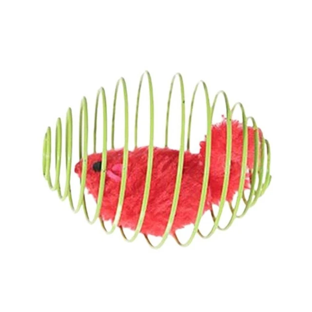 Cat Toy Kitten Mice Interactive Cage Mouse Toy Plush Mice Iron Wire
