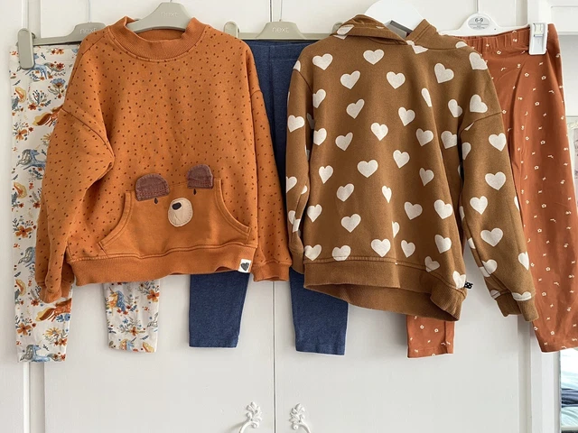 Girls 5-6 Years NEXT Outfit Bundle Leggings Jumpers Unicorn Hearts Flowers GC