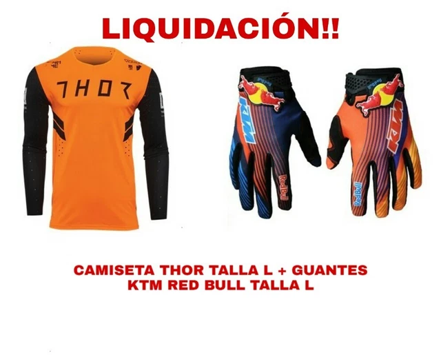 Liquidación Camiseta Thor Talla L + Guantes Ktm Red Bull Talla L Motocross Nuevo