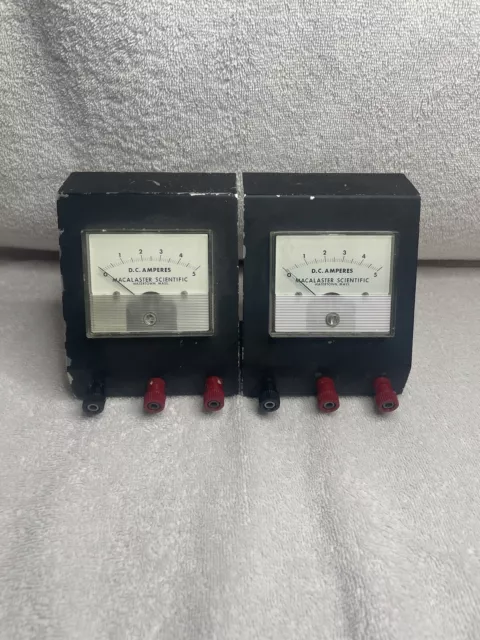 2 Vintage~DC Ammeter~Old School Surplus~Macalaster Scientific
