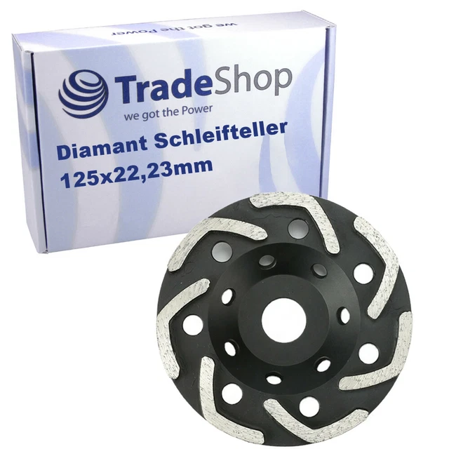 Trade-Shop Diamant Turbo Schleifteller / Schleiftopf / Topfscheibe 125 x 22, 23mm Ersatz für Würth Bosch Makita Festool Flex Metabo Elektrowerkzeuge - 1 Stück Trade-Shop Diamant Turbo Schleifteller / Schleiftopf / Topfscheibe 125 x 22, 23mm Ersatz für Würth Bosch Makita Festool Flex Metabo Elektrowerkzeuge - 1 Stück