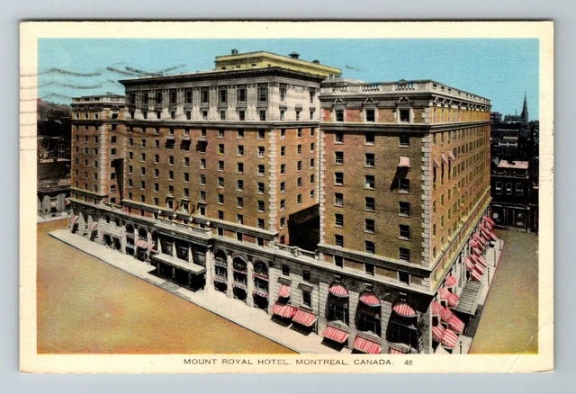 Montreal-Quebec, Mount Royal Hotel, Advertising, Vintage Postcard