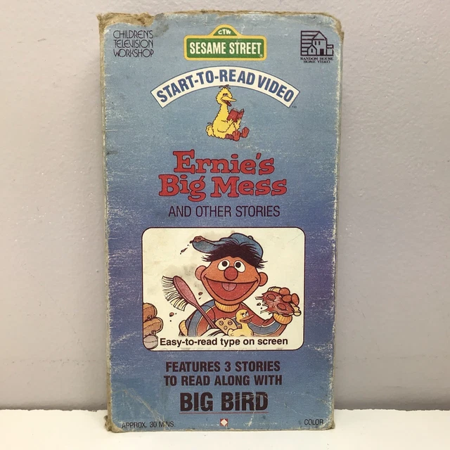 SESAME STREET VHS Video Tape Ernie Big Mess Learn Start To Read BUY 2 ...