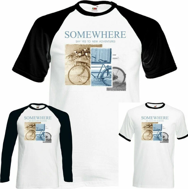 Nuovo Adventured da Uomo Retrò Ciclismo T-Shirt Bicicletta MTB BMX Strada Top